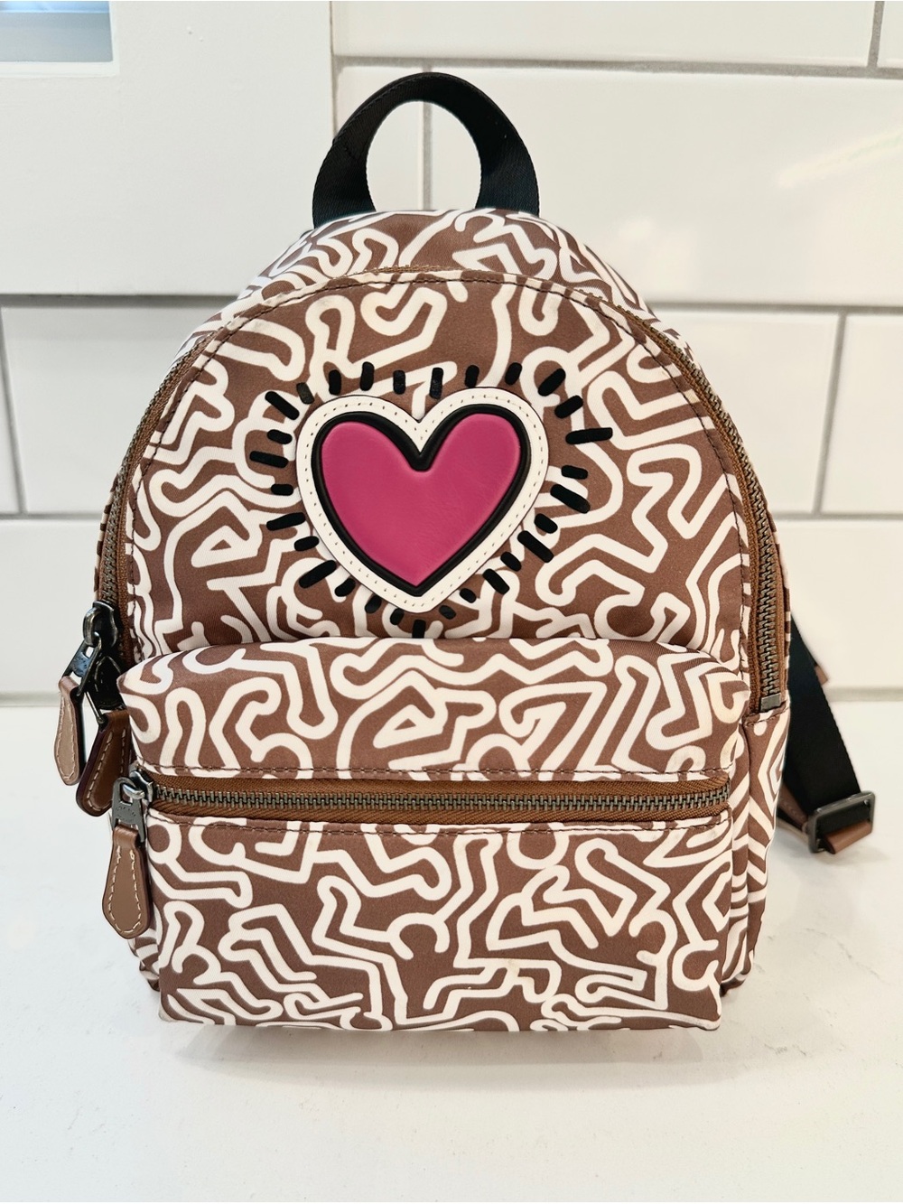 Coach x Keith Haring Heart Mini Charlie Backpack Collectible Pop Art Bag